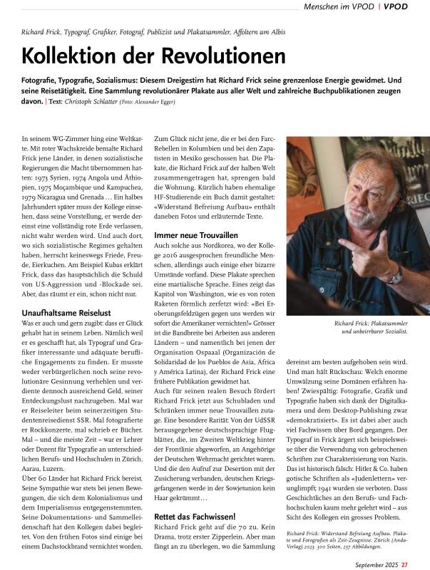 2025/Sept., vpod-Magazin, Kollektion der Revolutionen.