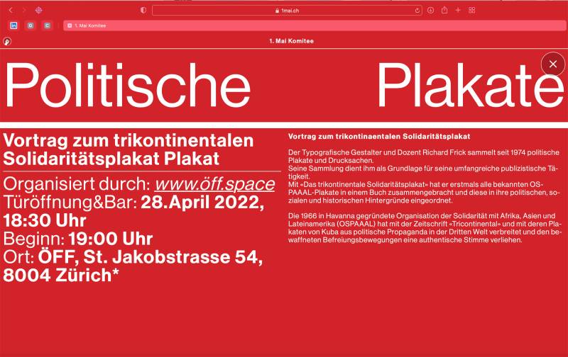 2022, Zürich, Vortrag im Rahmen der 1.-Mai-Feier.