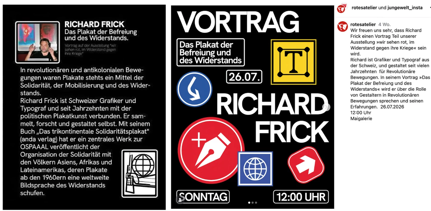 26.7.2026, Berlin, Video-Konferenz zum Thema «Das Plakat der Befreiung und des Widerstands»