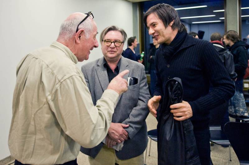 2010, Typoforum mit Karel Martens, von links nach rechts Karel Martens, Wolfgang Weingart, Matthias Hofmann.