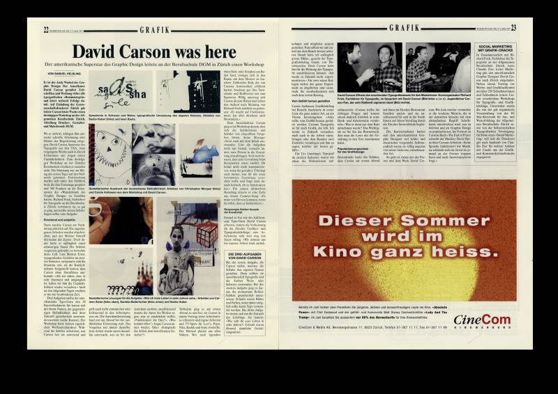 1997, Artikel über Carson-Event in der Werbewoche.