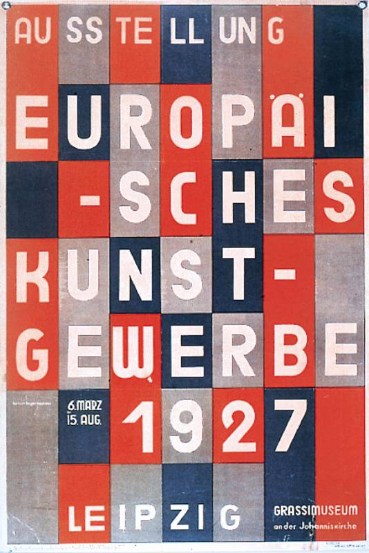 1927, Herbert Bayer, Broschüre zur Ausstellung «Europäisches Kunstgewerbe».