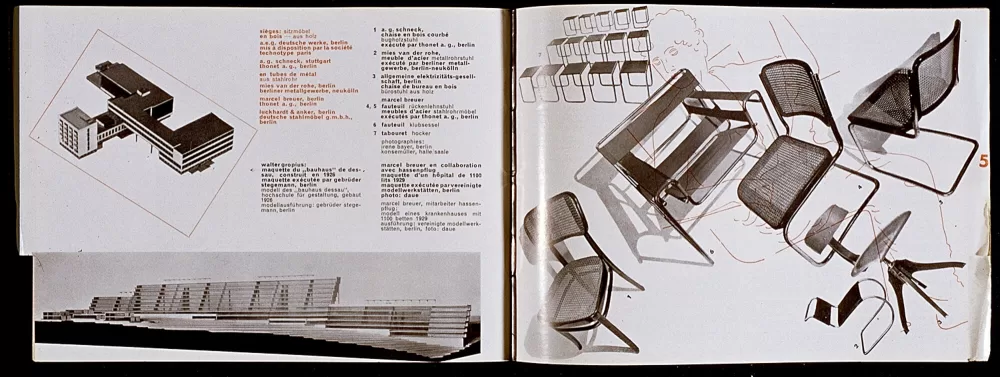 1930, Herbert Bayer, Katalog «Section allemande», Dopppelseite.