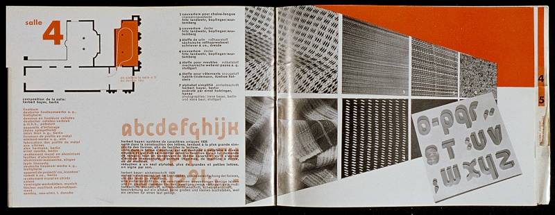 1930, Herbert Bayer, Katalog «Section allemande», Dopppelseite.