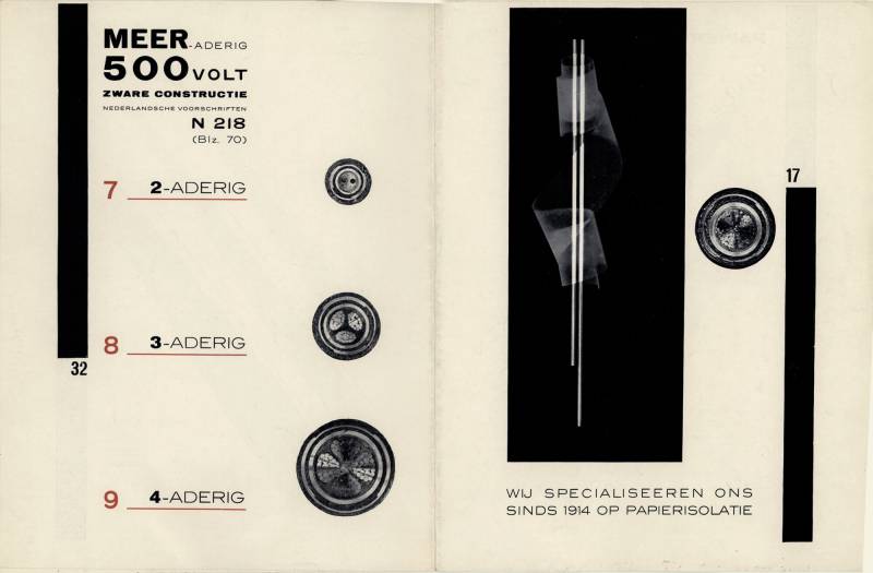 1926, Piet Zwart, Katalog für die Kabelfabrik Delft.