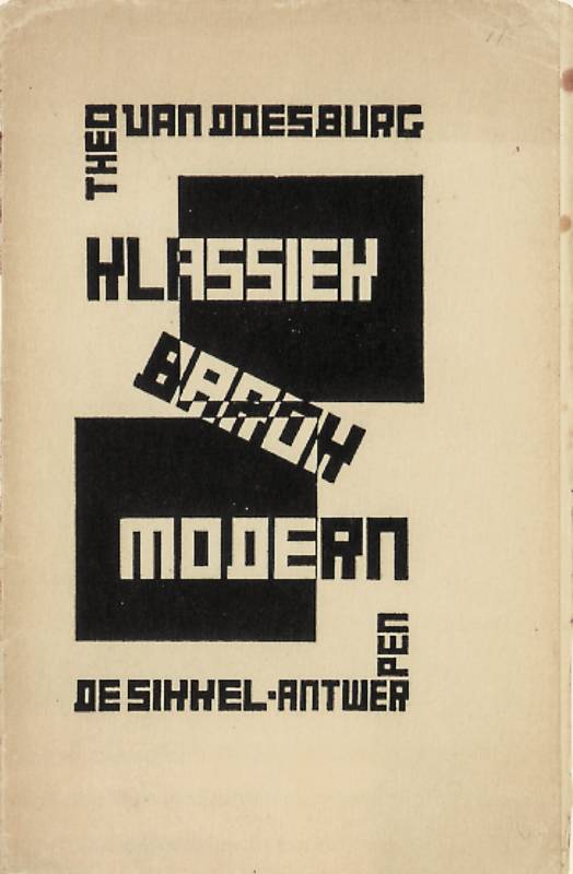 1920, Theo van Doesburg, Klassik-Barock-Moderne, Umschlag
