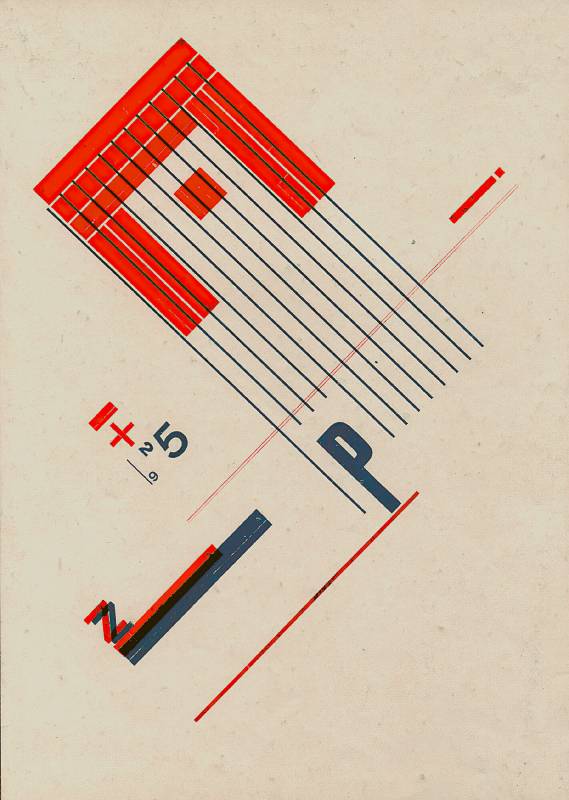 1925, Piet Zwart, freie typografische Komposition.