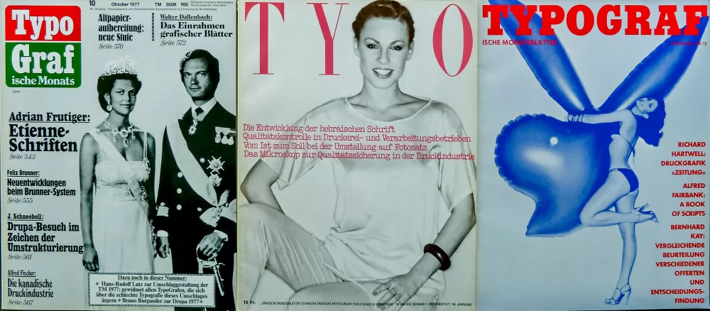 1977, Hans-Rudolf Lutz, Covers für die «Typografischen Monatsblätter».