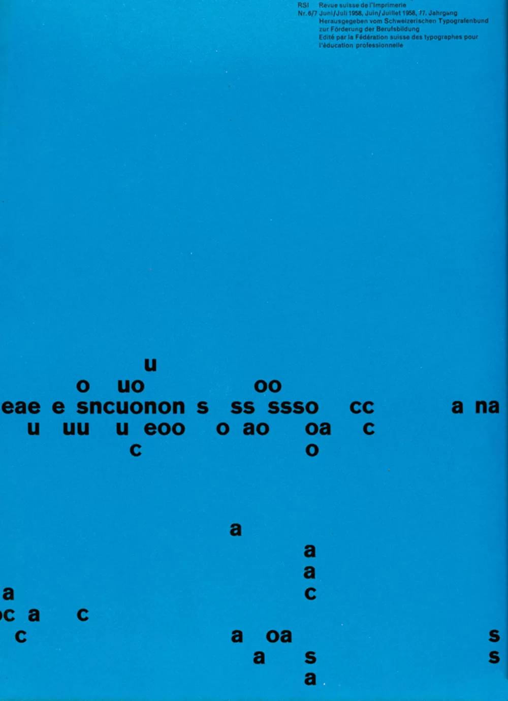 1958, Emil Ruder, «Typografische Monatsblätter», 6/7 Juni.
