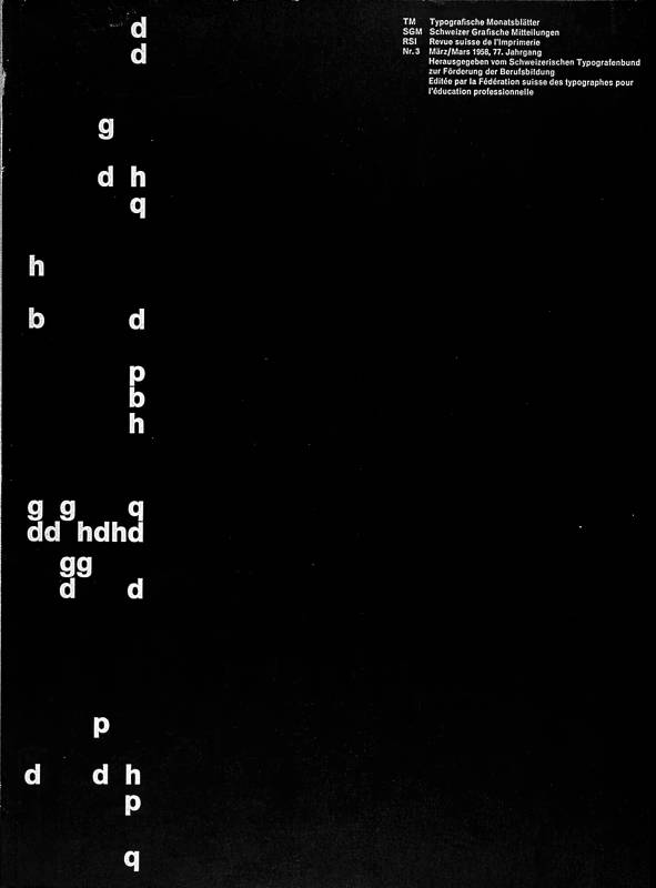 1958, Emil Ruder, «Typografische Monatsblätter», Nr. 3.
