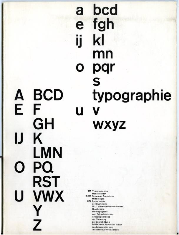 1960, Robert Büchler, «Typografische Monatsblätter», Nr. 11. November.