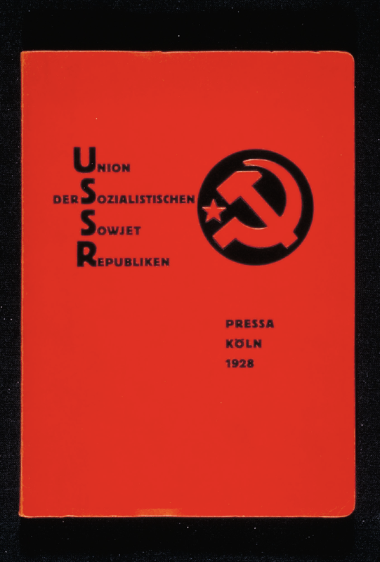 1928, El Lissitzky, «Internationale Pressa-Ausstellung in Köln», 
13 × 20.7 cm, Einband.