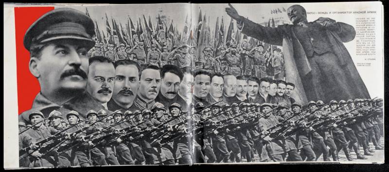 1934, El Lissitzky, «Rote Armee der Bauern und Arbeiter», Doppelseite.