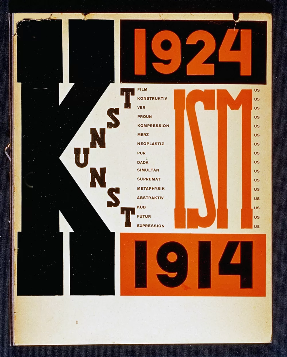 1925, El Lissitzky/Hans Arp, «Kunstismen 1914–1924», 19.5 × 25.7 cm, Einband.