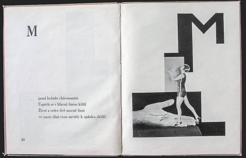 1926,, Karel Teige, «ABECEDA» Doppelseite. Heller Stern der Chiromantie …