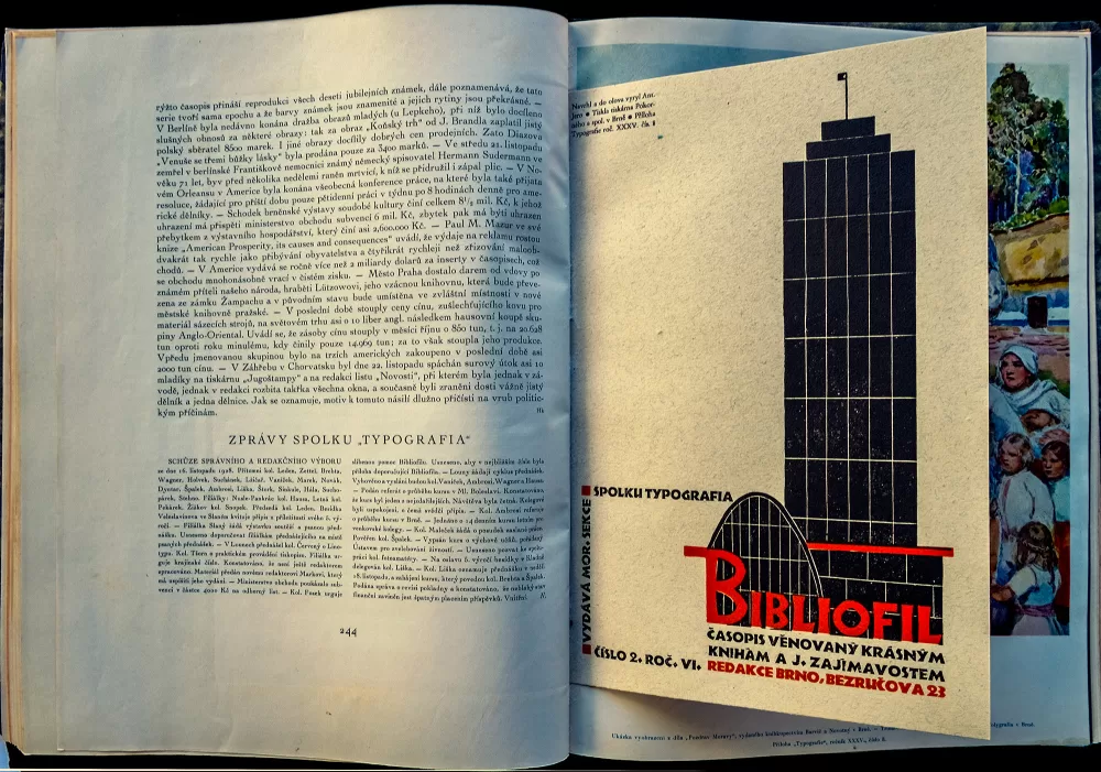 1928, Typografia, Innenseite mit Insert.