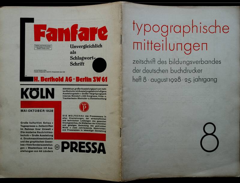1928, Typografische Mitteilungen.