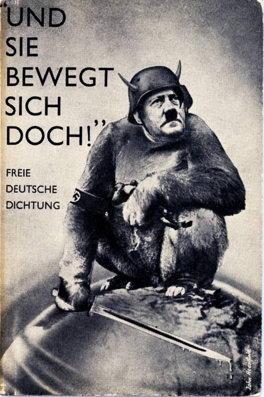 1943, John Heartfield, «Und sie bewegt sich doch».