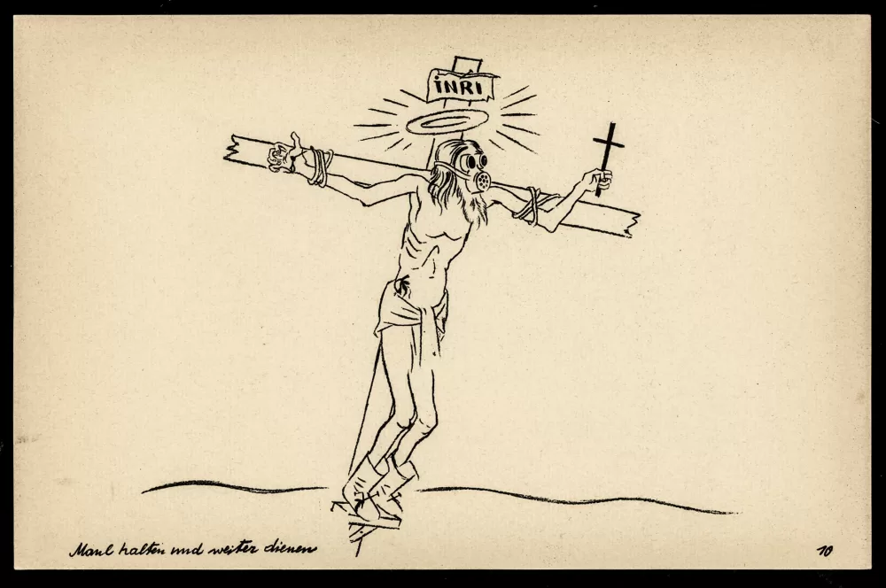 1928, George Grosz, Mappe «Hintergrund». Maul halten und weiter dienen (Blatt 10).