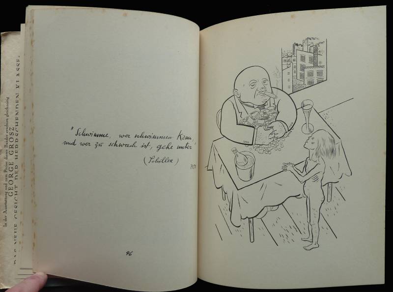 1930, George Grosz, «die Gezeichneten», Doppelseite.