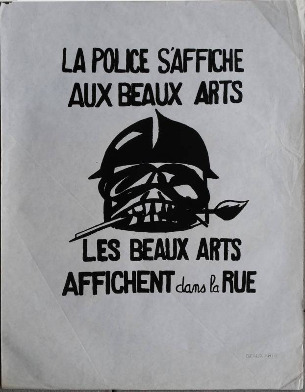 1968, Atelier Populaire, die Polizei macht sich an den Schönen Künsten zu schaffen.