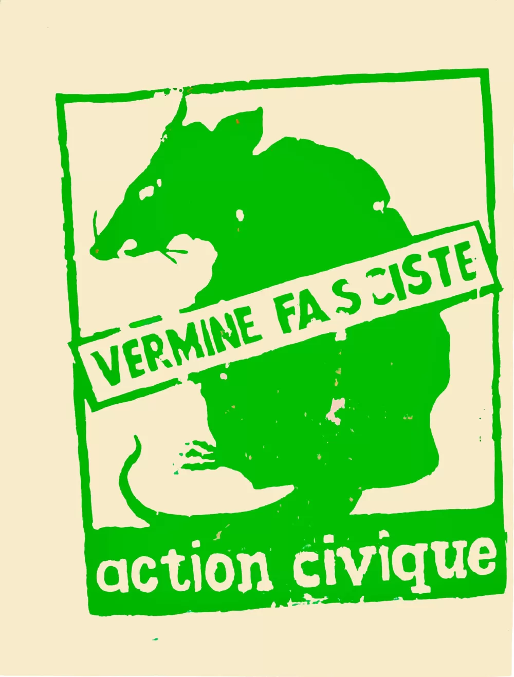 1968, Atelier Populaire, Faschistisches Ungeziefer – Zivile Aktion.