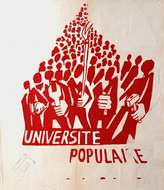 1968, Atelier Populaire, Volksuniversität.