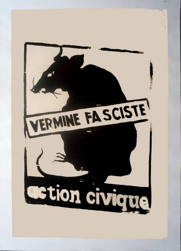 1968, Atelier Populaire, Faschistisches Ungeziefer – Zivile Aktion.