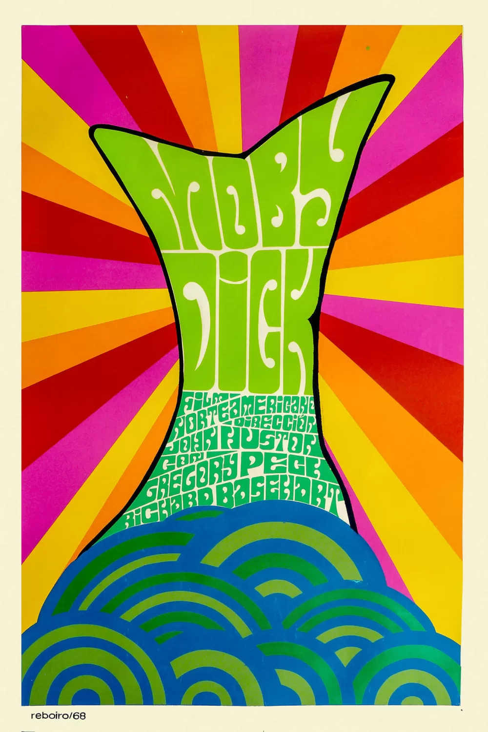 1968, ICAIC, Antonio Reboiro, Filmplakat «Moby Dick».