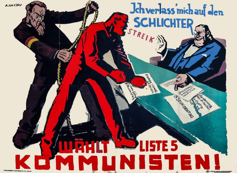 Reichstagswahl 1928, A. Malsov (d. i. Victor Th. Slama), „Ich verlass‘ mich auf den Schlichter! Wählt Kommunisten!  KPD .