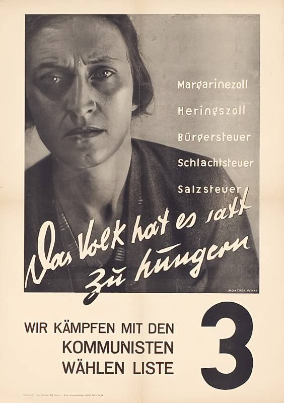 1932, Peter Pewas, «Das Volk hat es satt zu hungern », ...  Kommunisten wählen, Liste 3 .