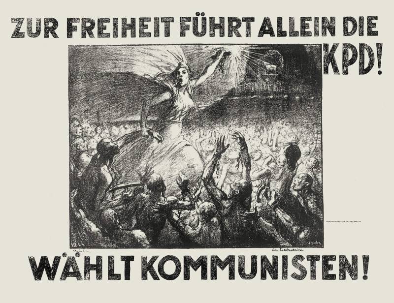 1920, Theophile-Alexandre Steinlen, Zur Freiheit führt
alleine die KPD! Wählt Kommunisten