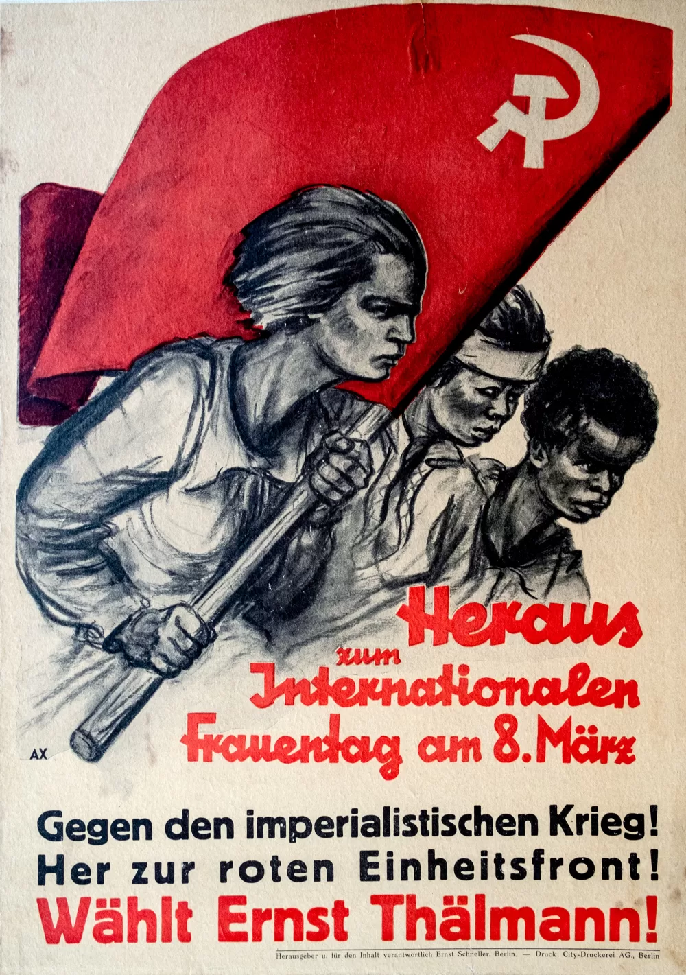 Reichspräsidentenwahl1932, Sándor Ék, KPD, Heraus zum internationalen Frauentag, Wählt Ernst Thälmann!