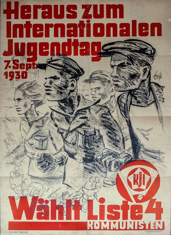 1930, Heraus zum Internationalen Jugendtag, Wählt Liste 4, Kommunisten.