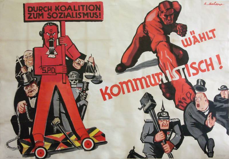 Reichstagswahl 1928, A. Malsov (d. i. Victor Th. Slama), «Durch Koalition zum Sozialismus!» Wählt kommunistisch, KPD.