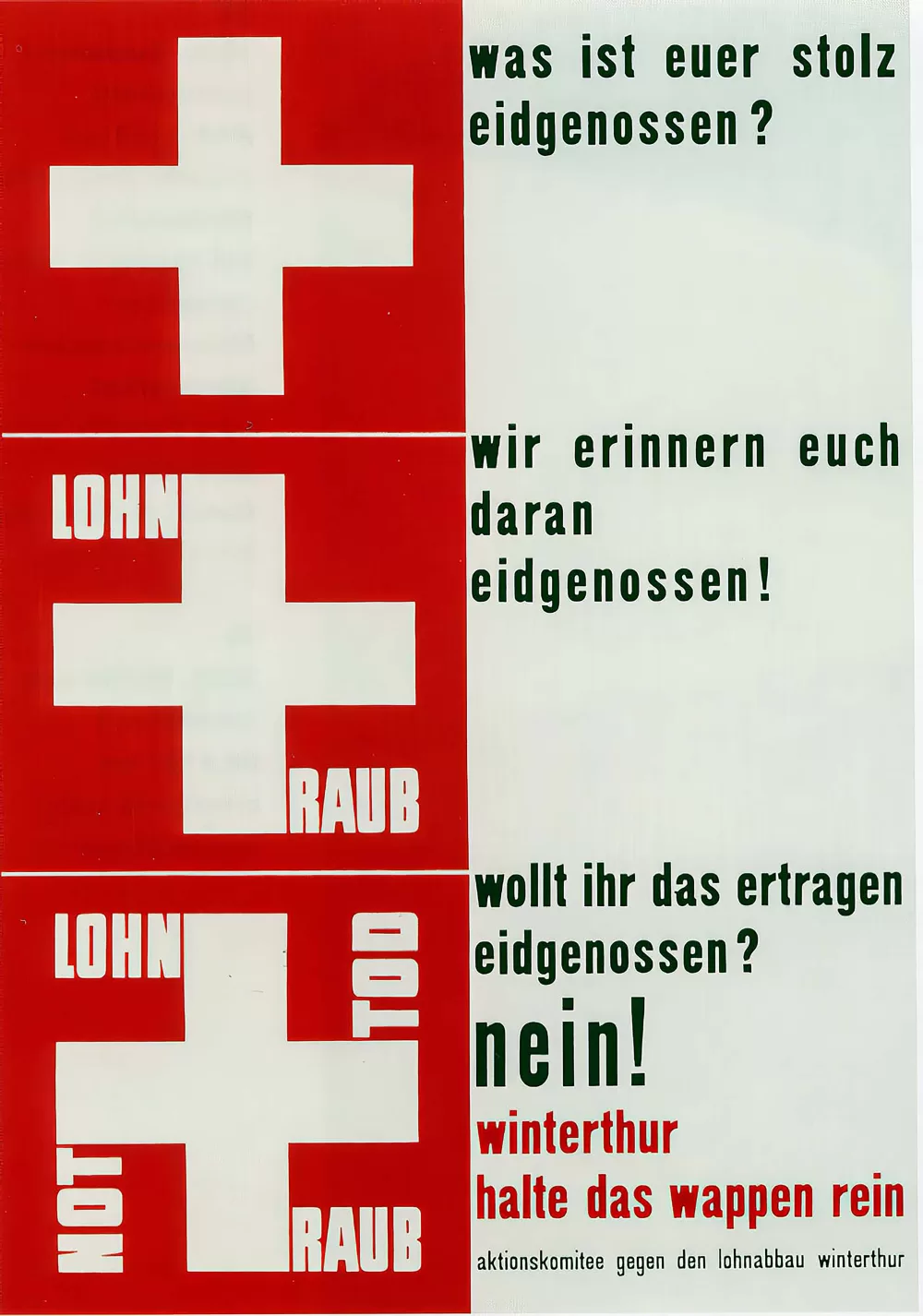 1934, Aktionskomitee gegen Lohnabbau Winterthur, Theo Ballmer, Lohnraub, Not-Tod.