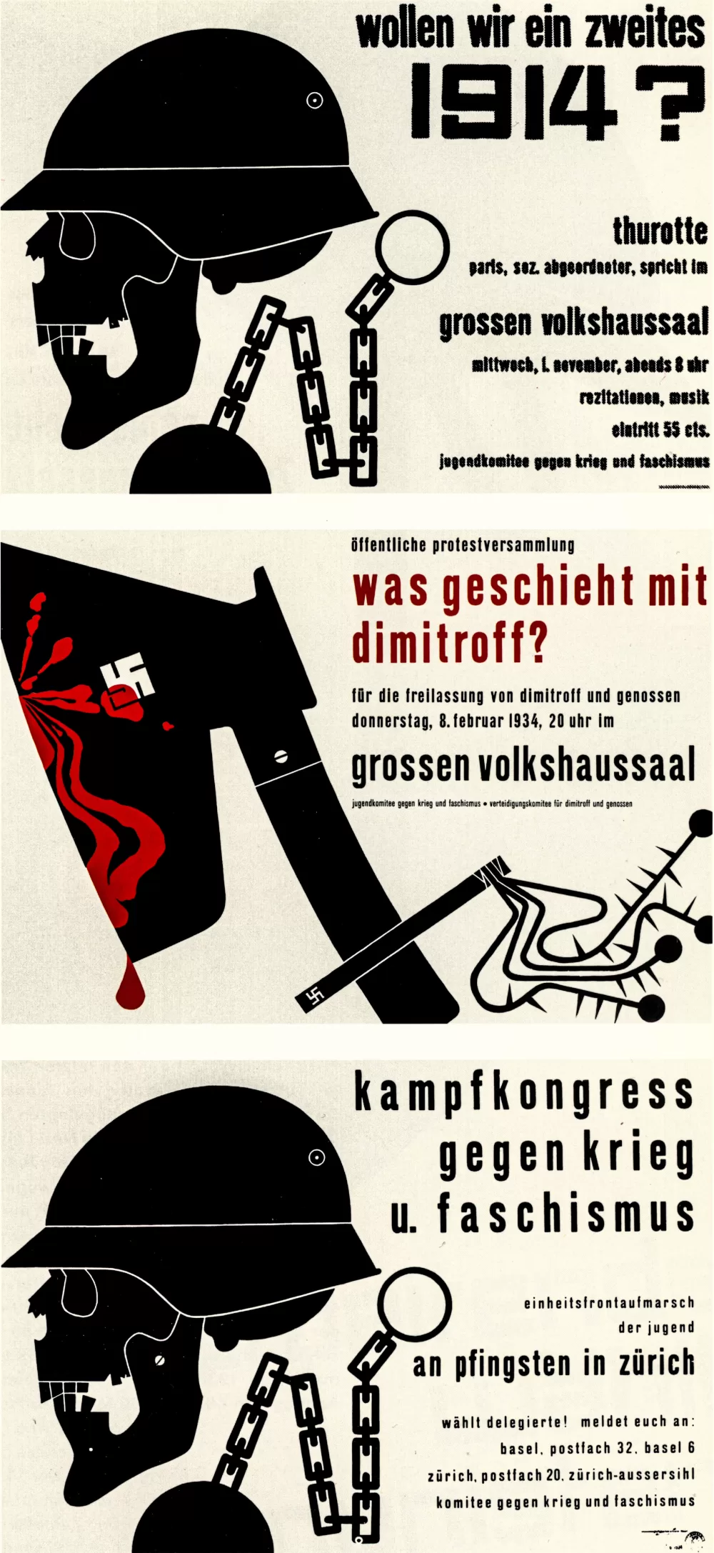 1934, KPS, Theo Ballmer, antifaschistische Plakate.