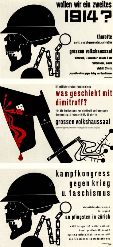 1934, KPS, Theo Ballmer, antifaschistische Plakate.
