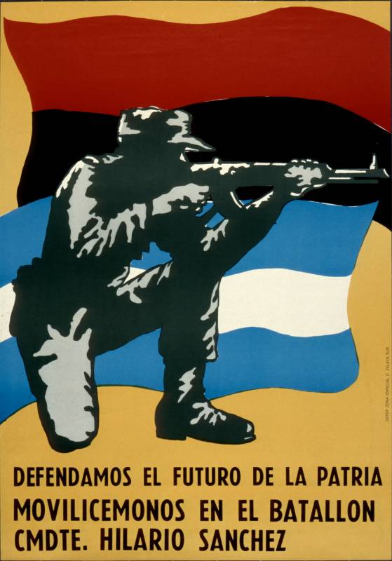 1983, Verteidigen wir die Zukunft des Vaterlandes, mobilisieren wir im CMDTE-Bataillon Hilario Sanchez.