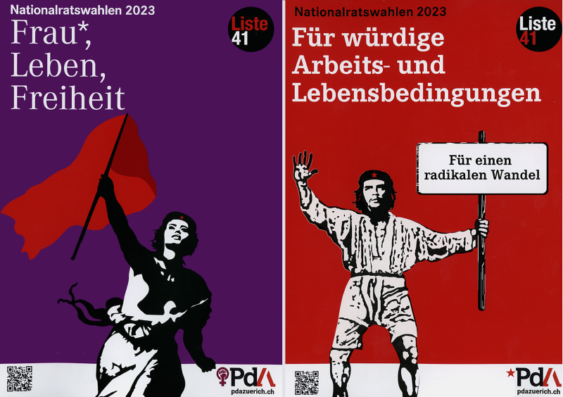 2023, PdA, Zian Gmür, Nationalratswahlen, Kleinplakate A3.