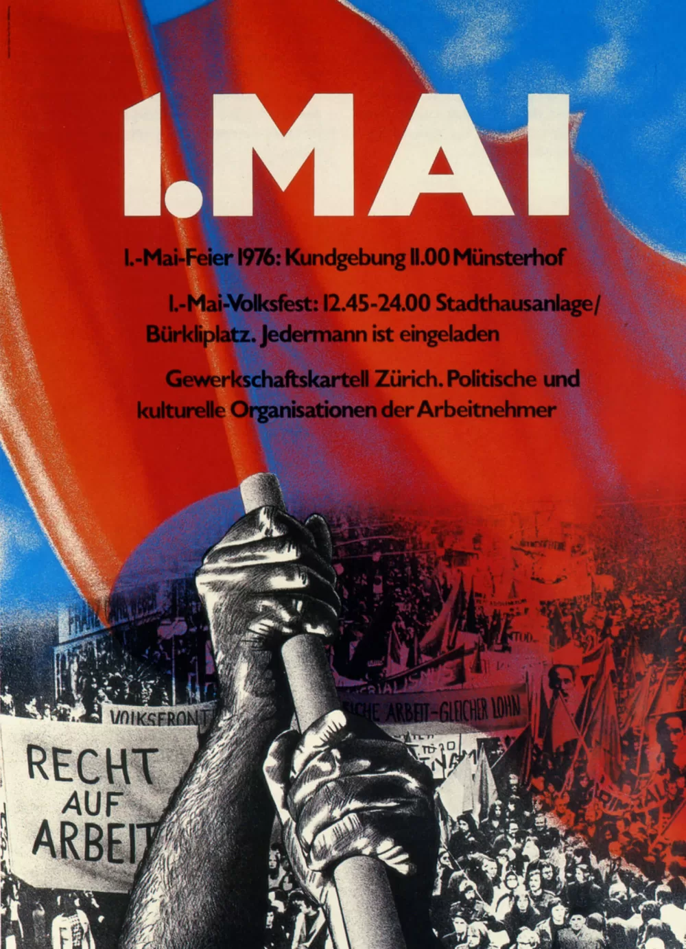 1975, Hugo Schuhmacher, Gewerkschaftskartell Zürich, 1. Mai.