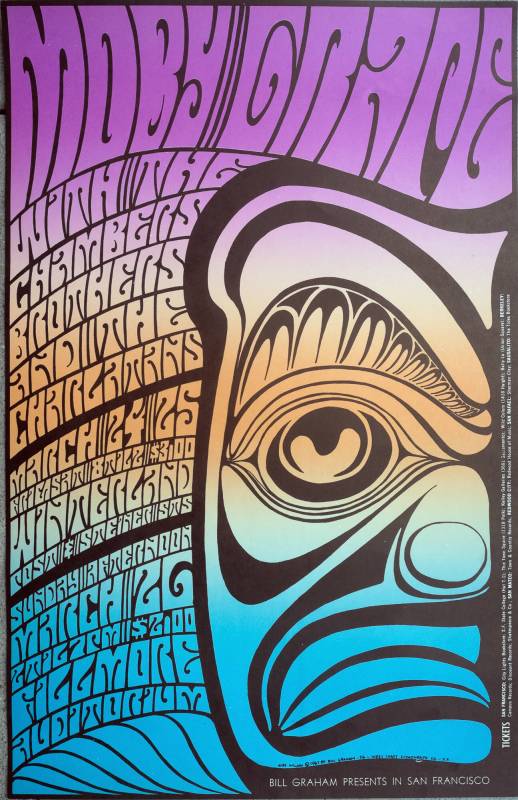 1967, Filmore, Wes Wilson, Moby Craps, Charlatans, Chambers Brothers