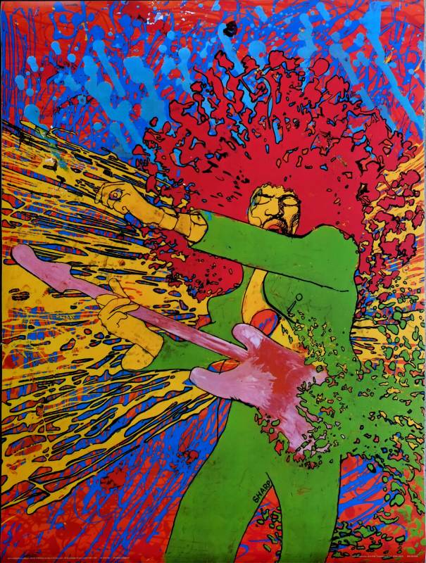 1970, Martin Sharp, Jimi Hendrix - Explosion.