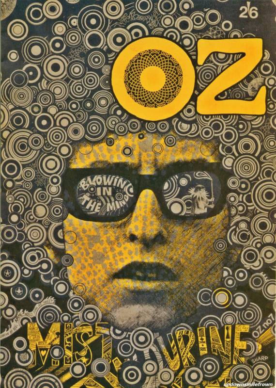 1967, Martin Sharp, OZ, Bob Dylan - Mr Tambourine Man.