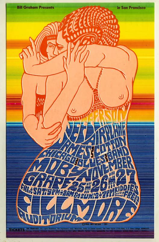 1966, Filmore, Wes Wilson, Jefferson Airplane, James Cotton Blues Band, Moby Grape.