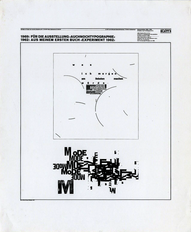 1974, Wolfgang Weingart, Typografie