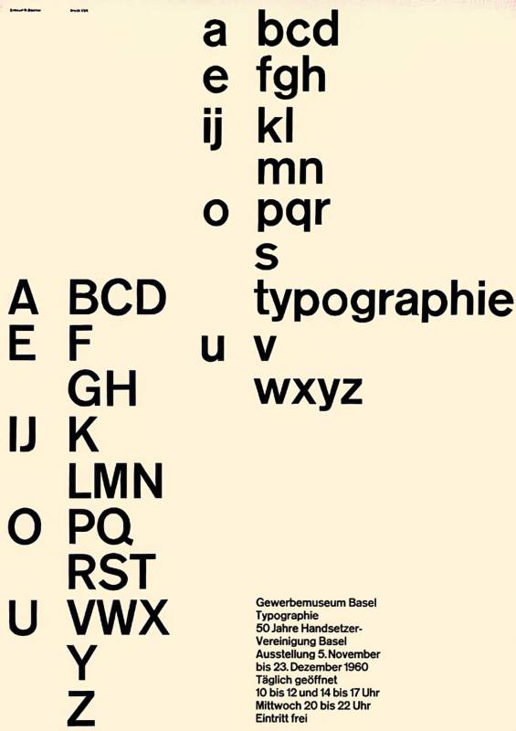 1960, Robert Büchler, Typografie, Gewerbemuseum Basel