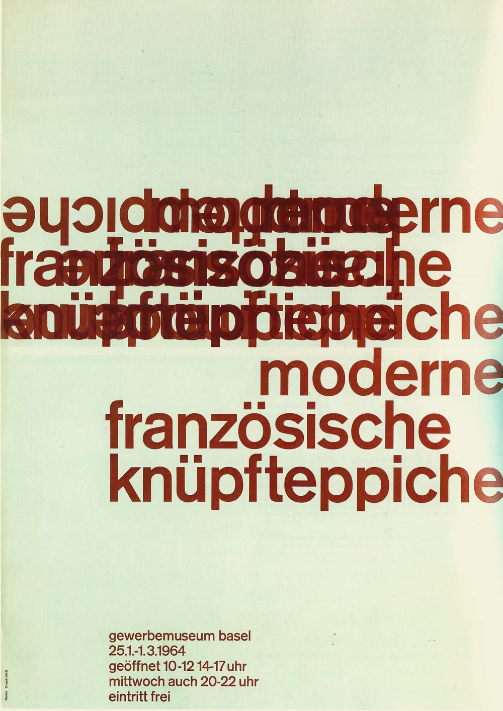 1964, Emil Ruder, moderne französische Knüpfteppiche, Gewerbemiseum Basel