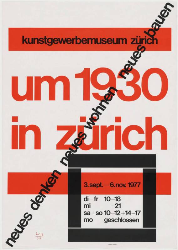 1977, Max Bill, um 1930 in Zürich, Kunstgewerbemuseum Zürich
