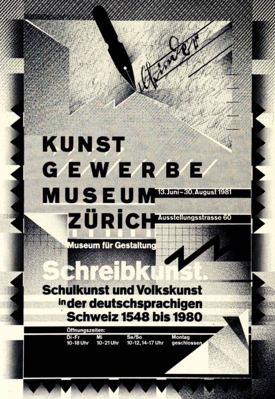 1981, Wolfgang Weingart, Schreibkunst, Kunstgewerbemuseum, Zürich